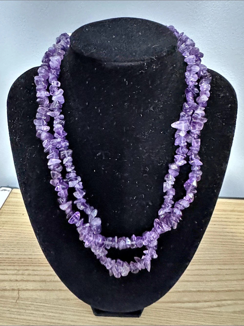 Amethyst Chip Double-Strand Necklace in Purple